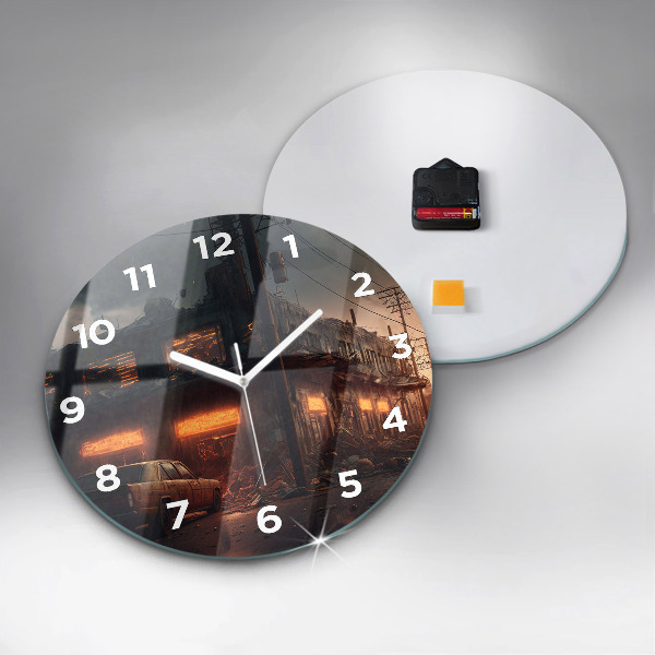 Orologio rotondo in vetro Edificio apocalittico