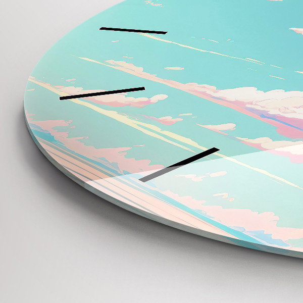 Orologio rotondo in vetro Colore pastello del cielo