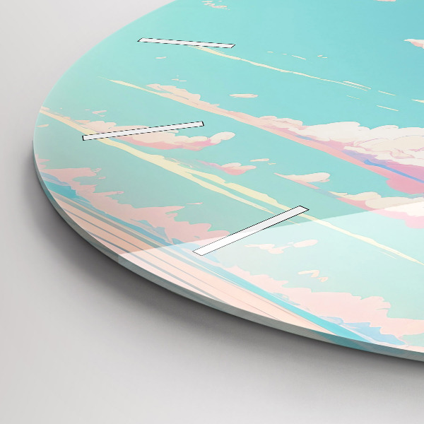 Orologio rotondo in vetro Colore pastello del cielo