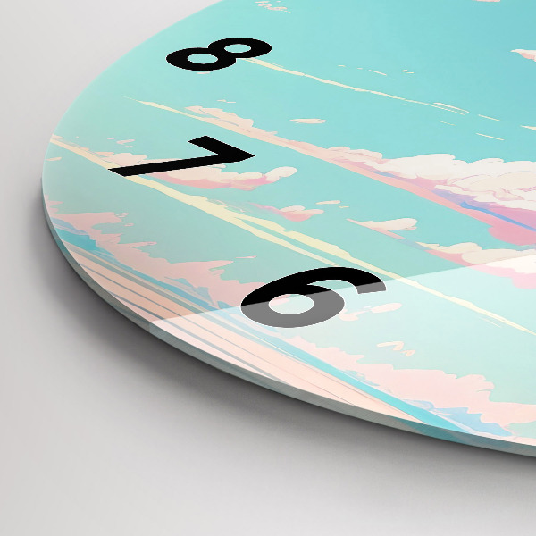 Orologio rotondo in vetro Colore pastello del cielo