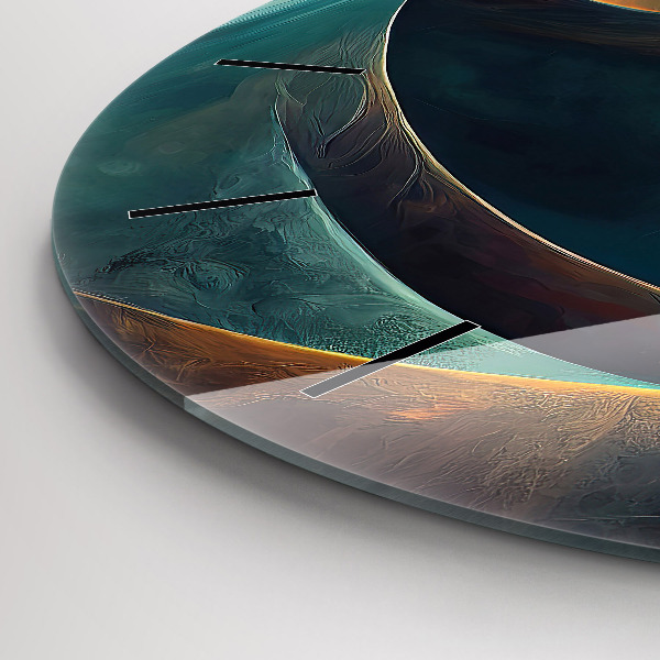 Orologio rotondo in vetro Cascata che scorre