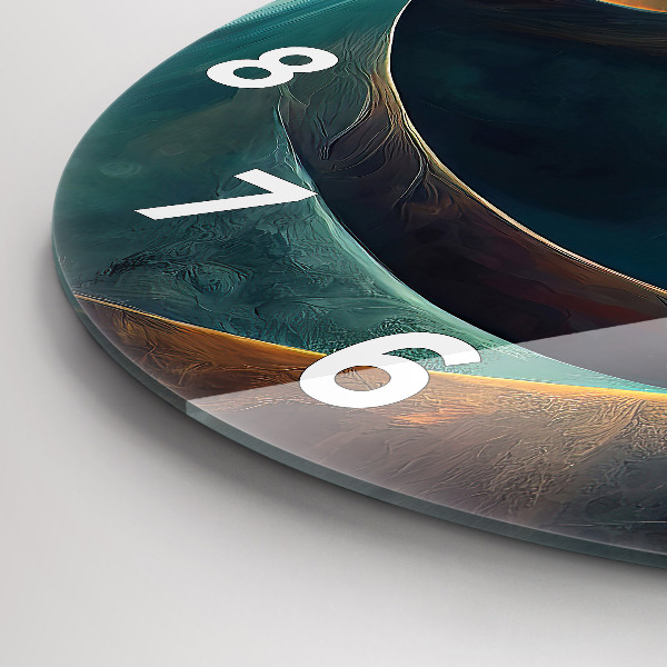 Orologio rotondo in vetro Cascata che scorre