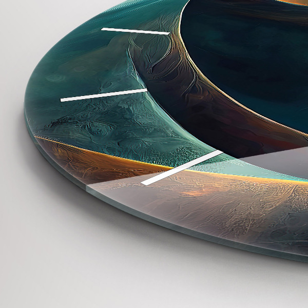 Orologio rotondo in vetro Cascata che scorre