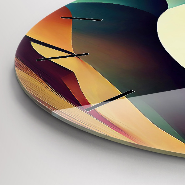 Orologio rotondo in vetro Sfondo di linee astratte