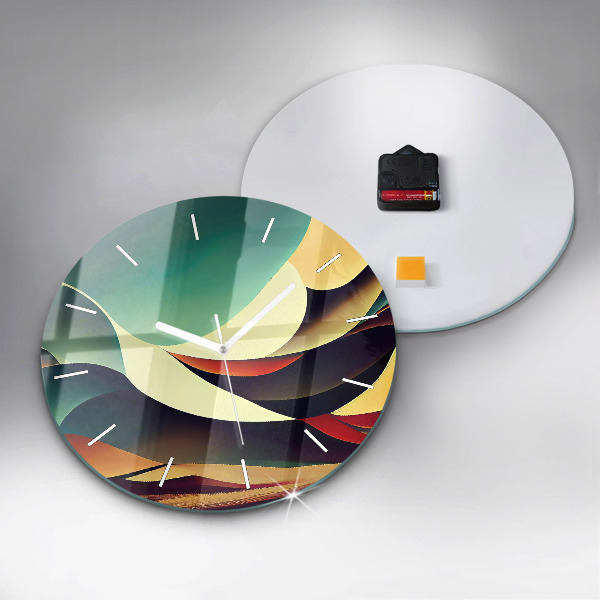 Orologio rotondo in vetro Sfondo di linee astratte