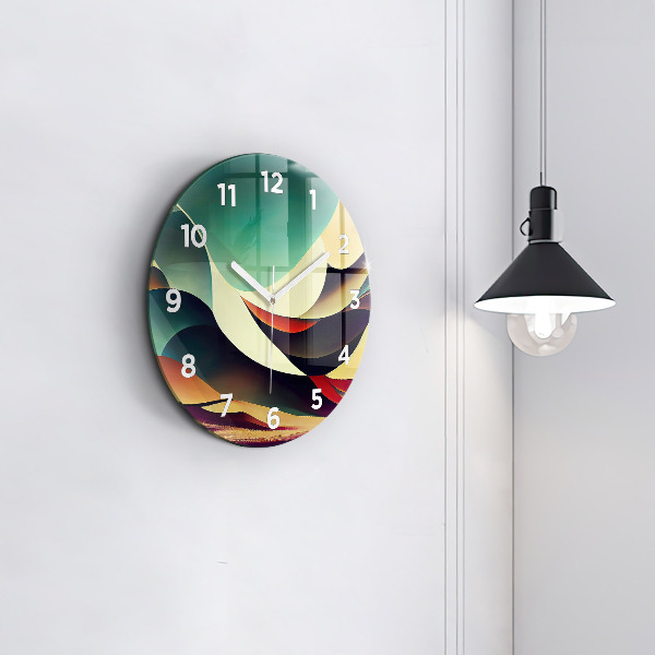 Orologio rotondo in vetro Sfondo di linee astratte