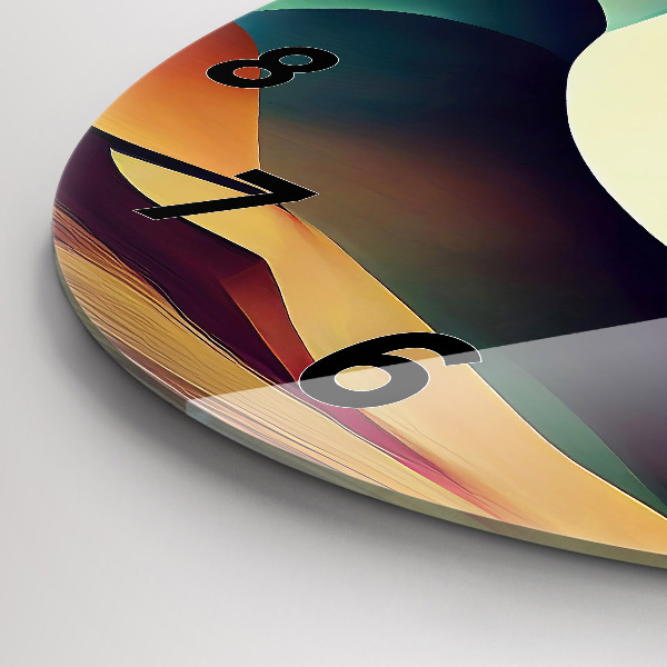 Orologio rotondo in vetro Sfondo di linee astratte