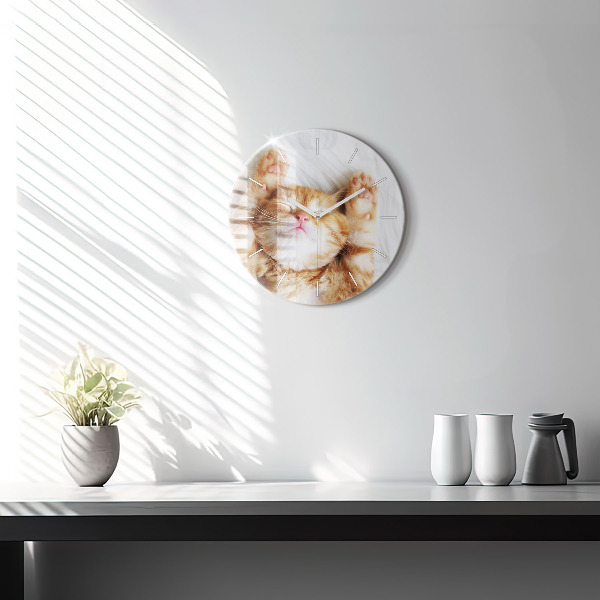 Orologio rotondo Gattino addormentato