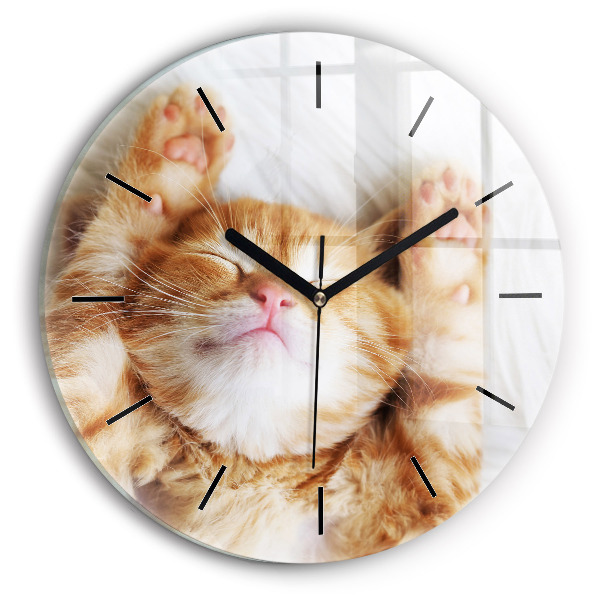 Orologio rotondo Gattino addormentato