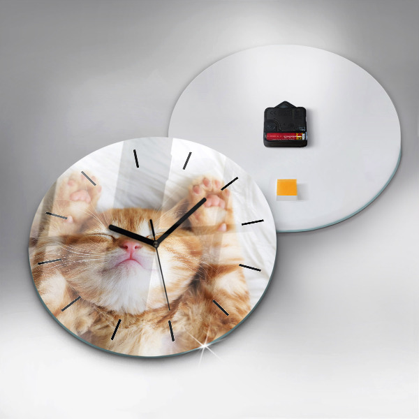 Orologio rotondo Gattino addormentato