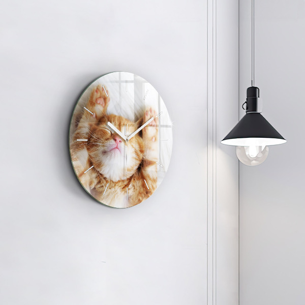 Orologio rotondo Gattino addormentato