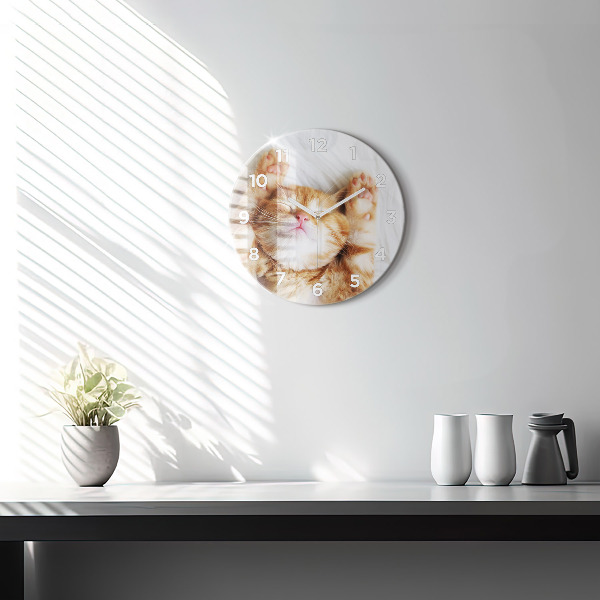 Orologio rotondo Gattino addormentato