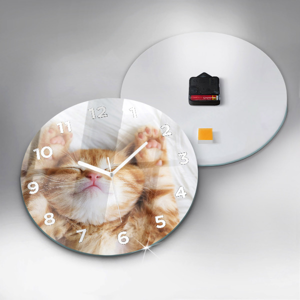 Orologio rotondo Gattino addormentato