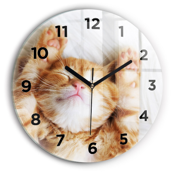 Orologio rotondo Gattino addormentato