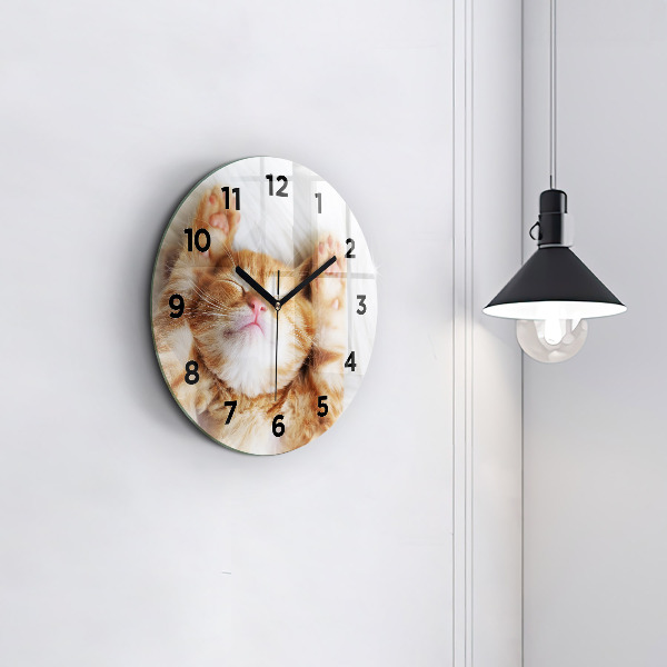Orologio rotondo Gattino addormentato