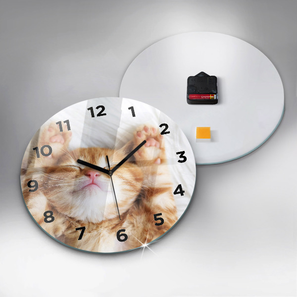 Orologio rotondo Gattino addormentato