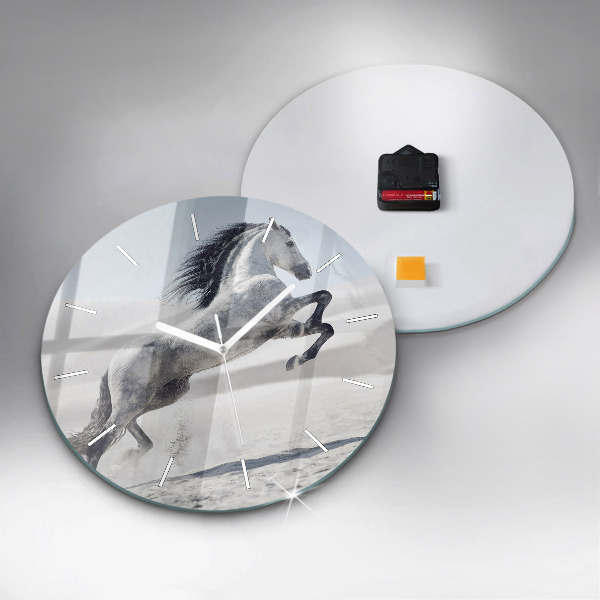 Orologio rotondo Cavallo bianco al galoppo
