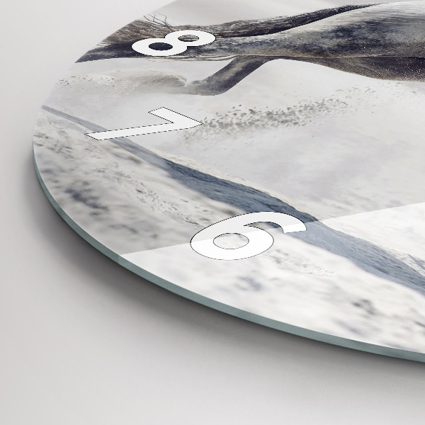 Orologio rotondo Cavallo bianco al galoppo