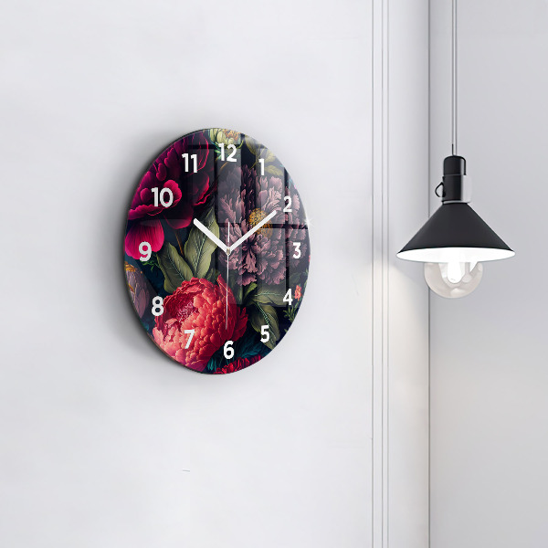 Orologio rotondo in vetro Mazzo di fiori d'epoca