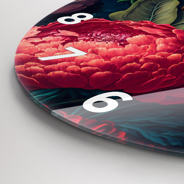 Orologio rotondo in vetro Mazzo di fiori d'epoca