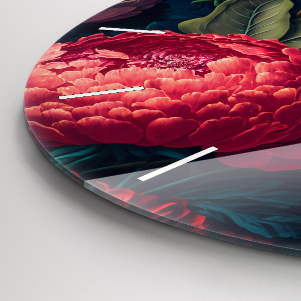 Orologio rotondo in vetro Mazzo di fiori d'epoca