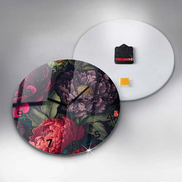 Orologio rotondo in vetro Mazzo di fiori d'epoca