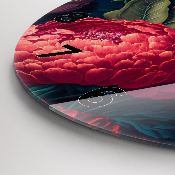 Orologio rotondo in vetro Mazzo di fiori d'epoca