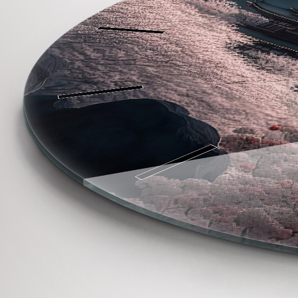 Orologio rotondo in vetro Torre e fiori in Asia