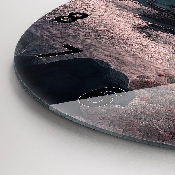 Orologio rotondo in vetro Torre e fiori in Asia