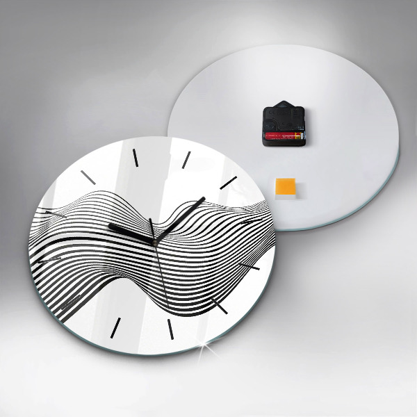 Orologio rotondo in vetro Arte in bianco e nero