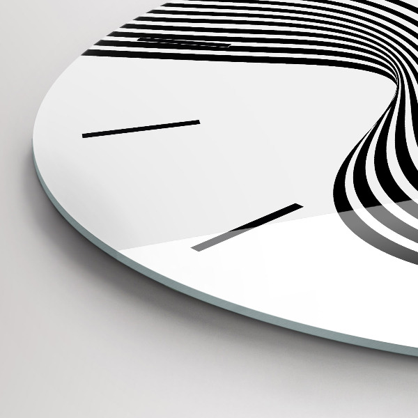 Orologio rotondo in vetro Arte in bianco e nero