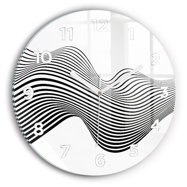 Orologio rotondo in vetro Arte in bianco e nero