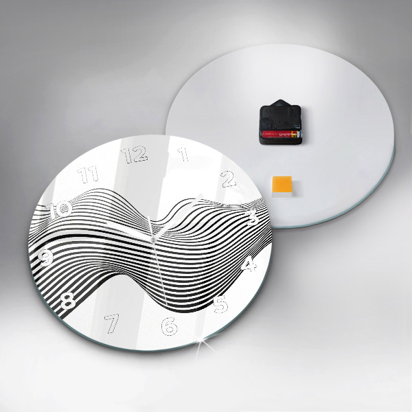Orologio rotondo in vetro Arte in bianco e nero