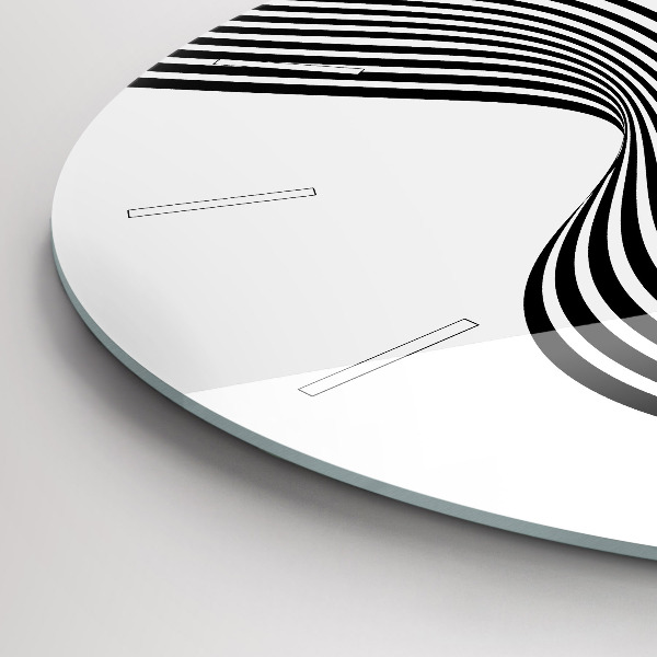 Orologio rotondo in vetro Arte in bianco e nero