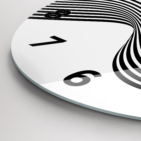 Orologio rotondo in vetro Arte in bianco e nero