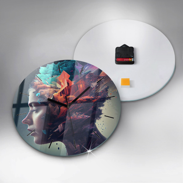 Orologio rotondo in vetro Donna astratta