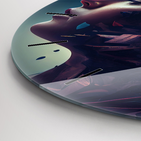 Orologio rotondo in vetro Donna astratta