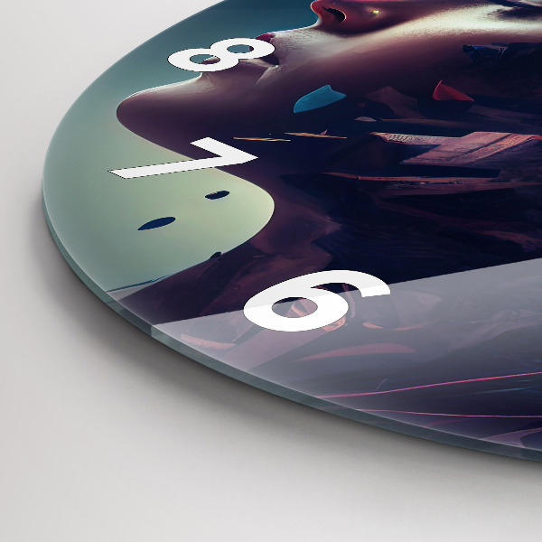 Orologio rotondo in vetro Donna astratta