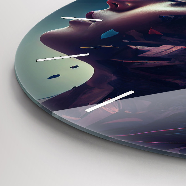 Orologio rotondo in vetro Donna astratta