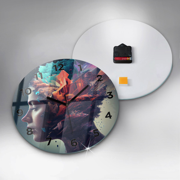 Orologio rotondo in vetro Donna astratta