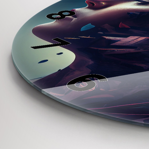 Orologio rotondo in vetro Donna astratta