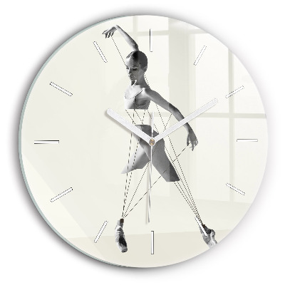 Orologio rotondo in vetro Ballerina astratta