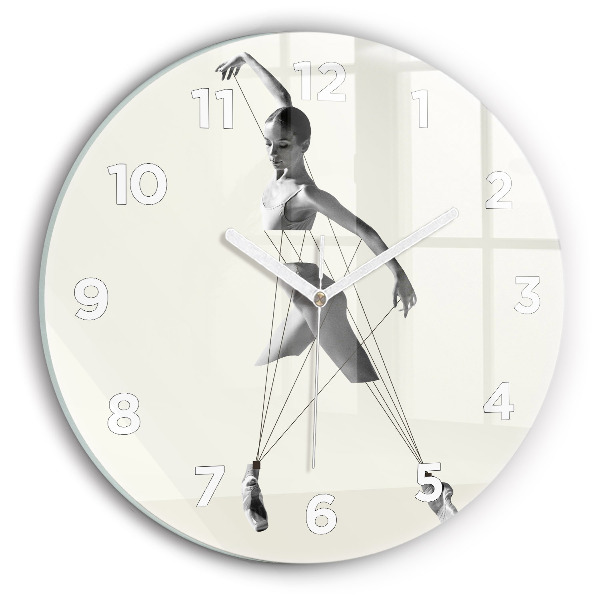 Orologio rotondo in vetro Ballerina astratta