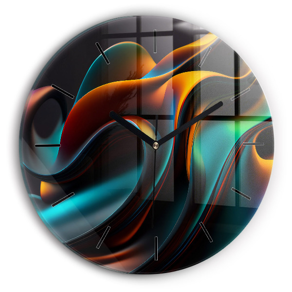 Orologio rotondo in vetro Onda futuristica