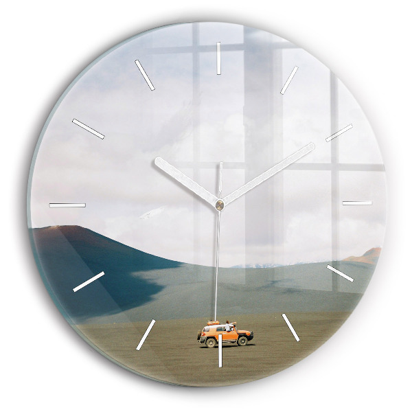 Orologio rotondo in vetro Veicolo nel deserto della Kamchatka