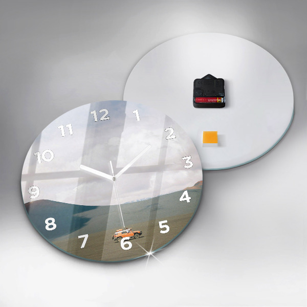 Orologio rotondo in vetro Veicolo nel deserto della Kamchatka