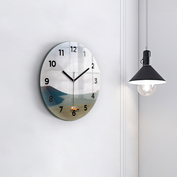 Orologio rotondo in vetro Veicolo nel deserto della Kamchatka