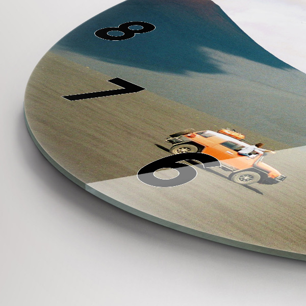 Orologio rotondo in vetro Veicolo nel deserto della Kamchatka