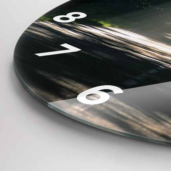 Orologio rotondo in vetro Strada forestale