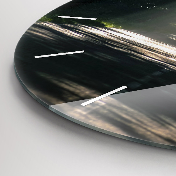 Orologio rotondo in vetro Strada forestale